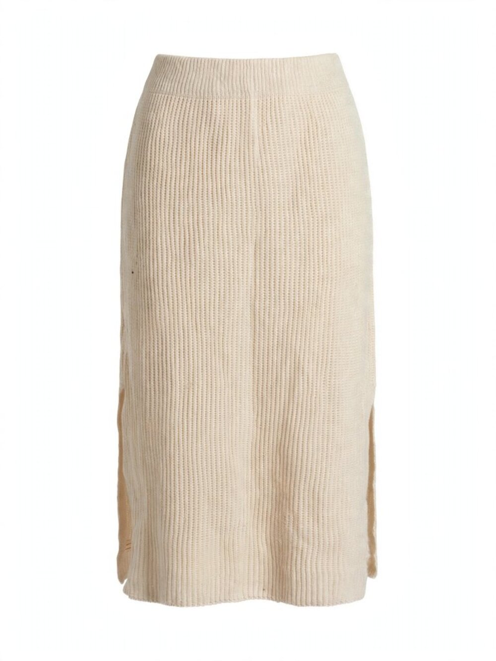 Shein Curve Cream Ribbed Knit Midi Skirt 2XL